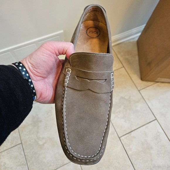 1901 Men's Leather/Nubuck Loafers, Gray, Sz 13 - Picture 14 of 16